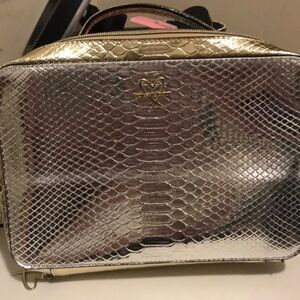Love Victoria’s Secret Metallic Silver & Gold Travel Cosmetic Bag